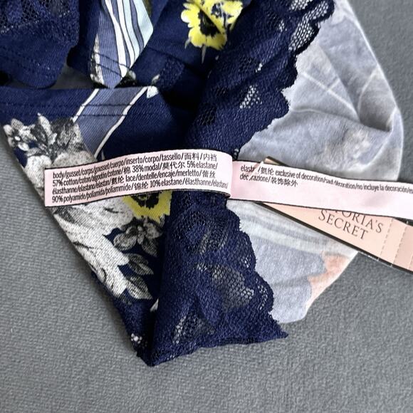 Victoria's Secret Hiphugger Hipster Panty Wide Lace Size Medium New NWT Cotton - Picture 7 of 9